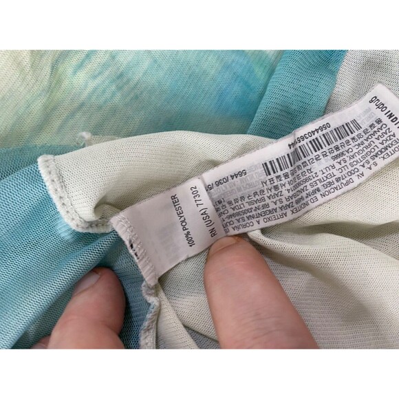 Womens Large Shirt Zara Basics Collection Blue White See Through Negative Print - Picture 9 of 11